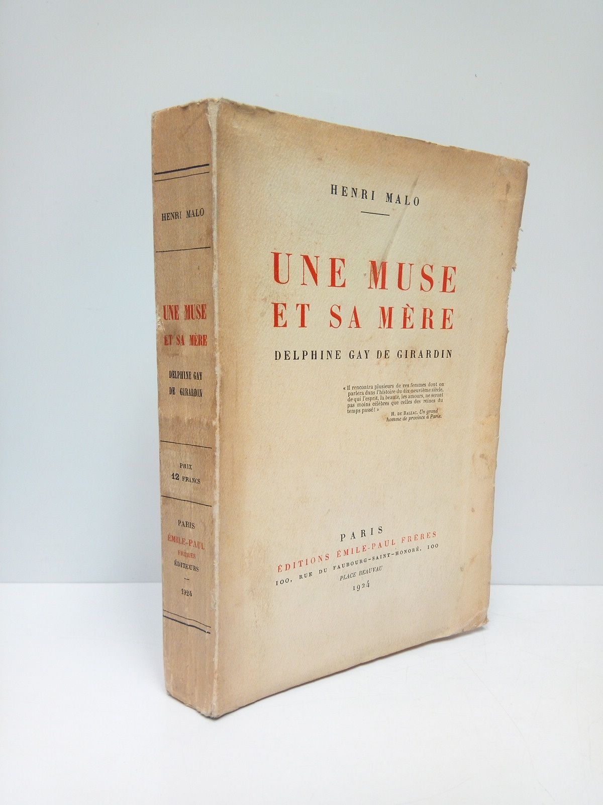 MALO, Henri - Une muse et sa mre: Delphine Gay de Girardin