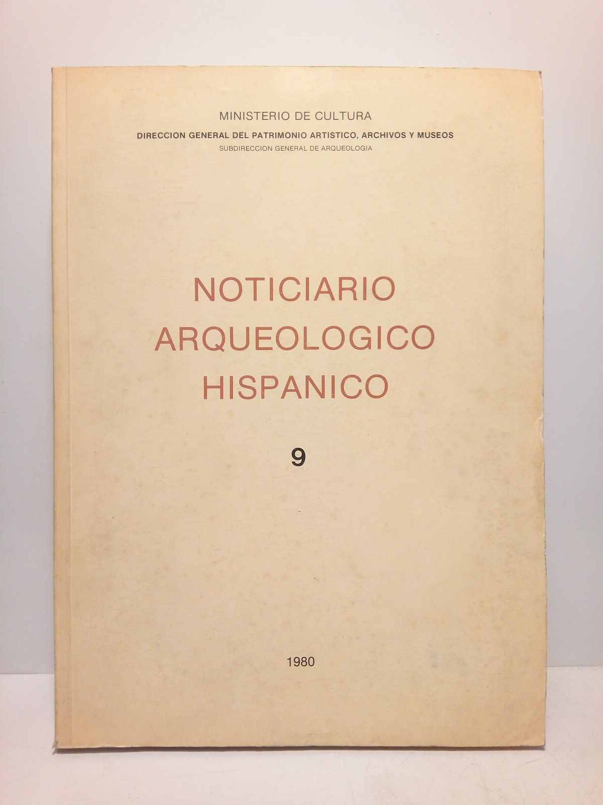 NOTICIARIO ARQUEOLOGICO HISPANICO (Varios Autores) - Noticiario Arqueolgigo Hispnico. 9