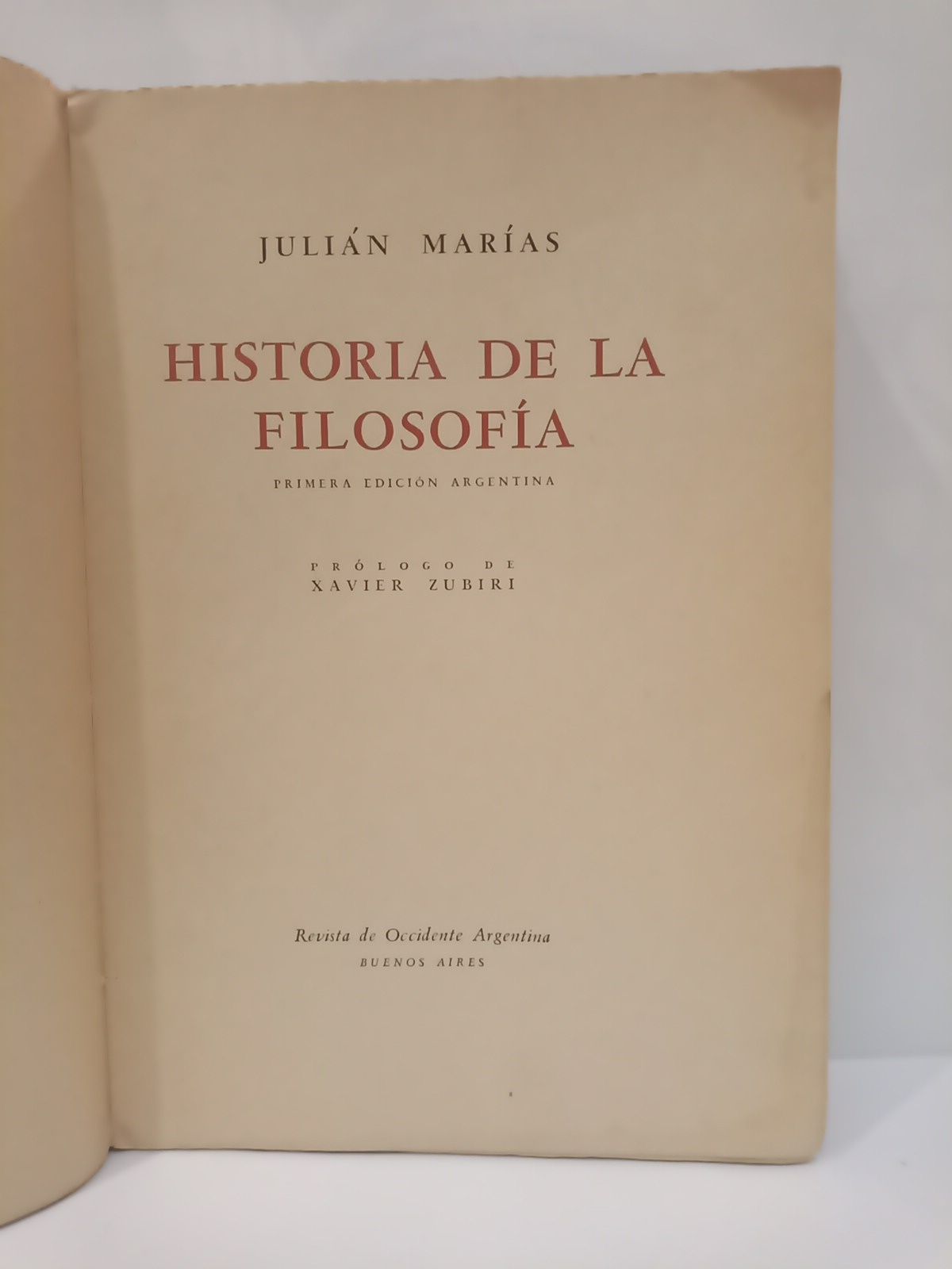 MARIAS, Julin - Historia de la filosofa /  Prl. de Xavier Zubiri