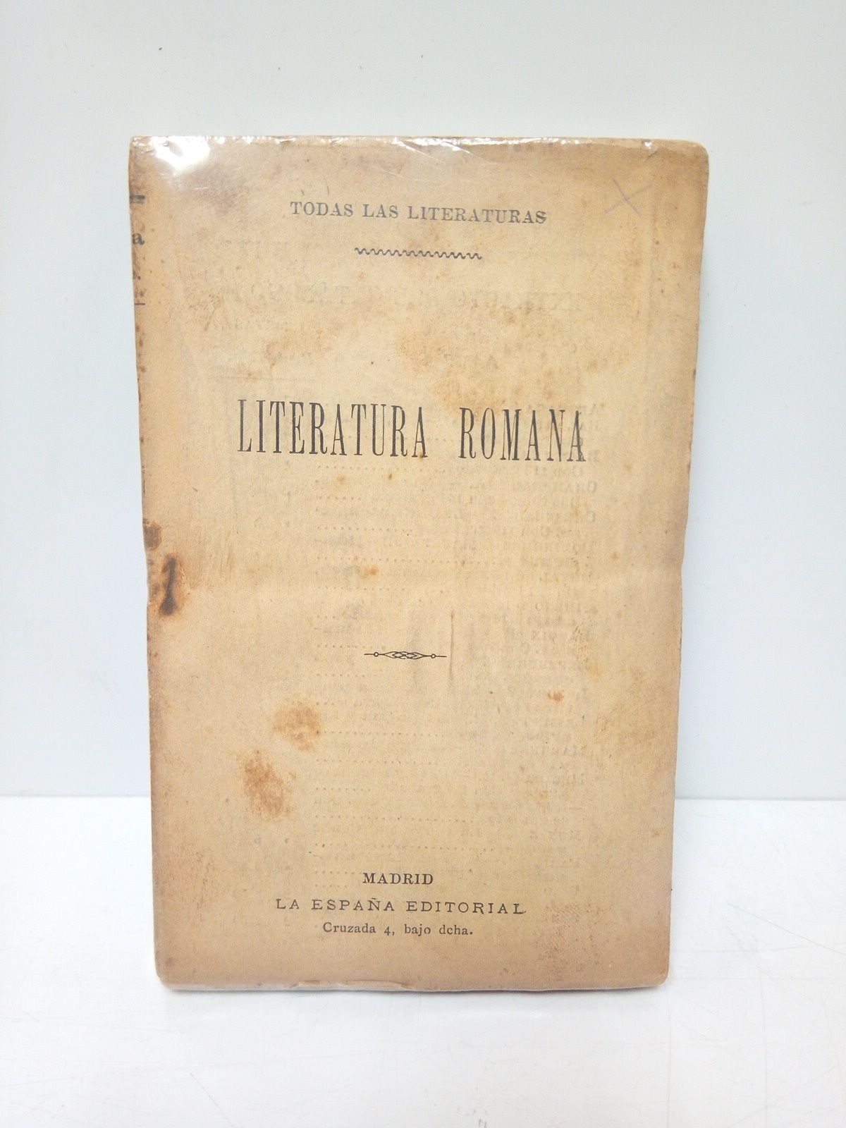 LA ESPAA EDITORIAL (edita) - Literatura Romana