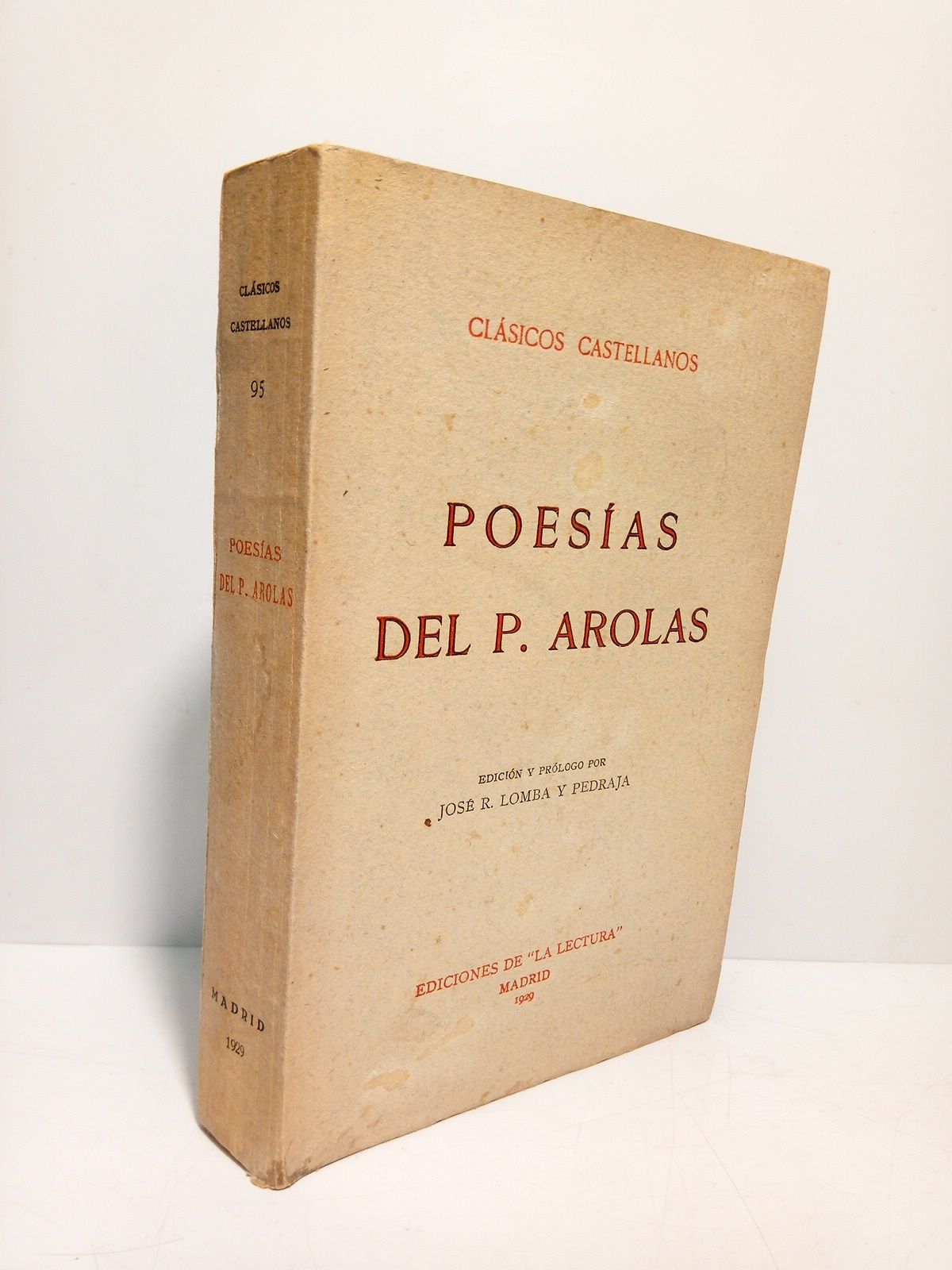 AROLAS, P. - Poesas del P. Arolas /  Edicin y prlogo por Jos R. Lomba y Pedraja