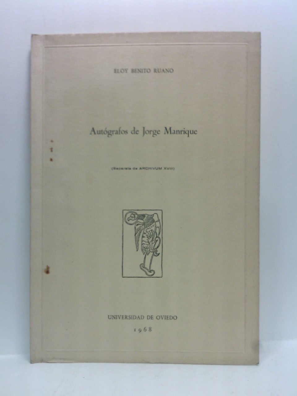 BENITO RUANO, Eloy - Autgrafos de Jorge Manrique