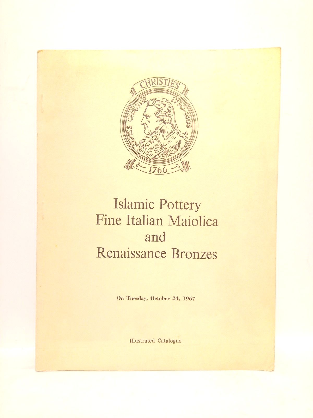 CHRISTIE, MANSON & WOODS - Catalogue of Islamic Pottery - Fine Italian Maiolica and Renaissance Bronzes.... (Auction on Tuesday, October 24, 1967)