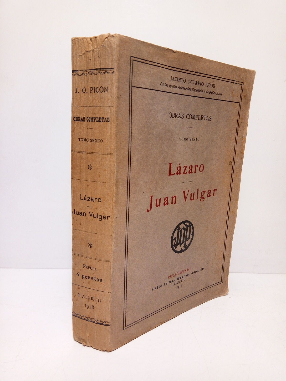 PICON, Jacinto Octavio - Lzaro; Juan Vulgar [Novelas]