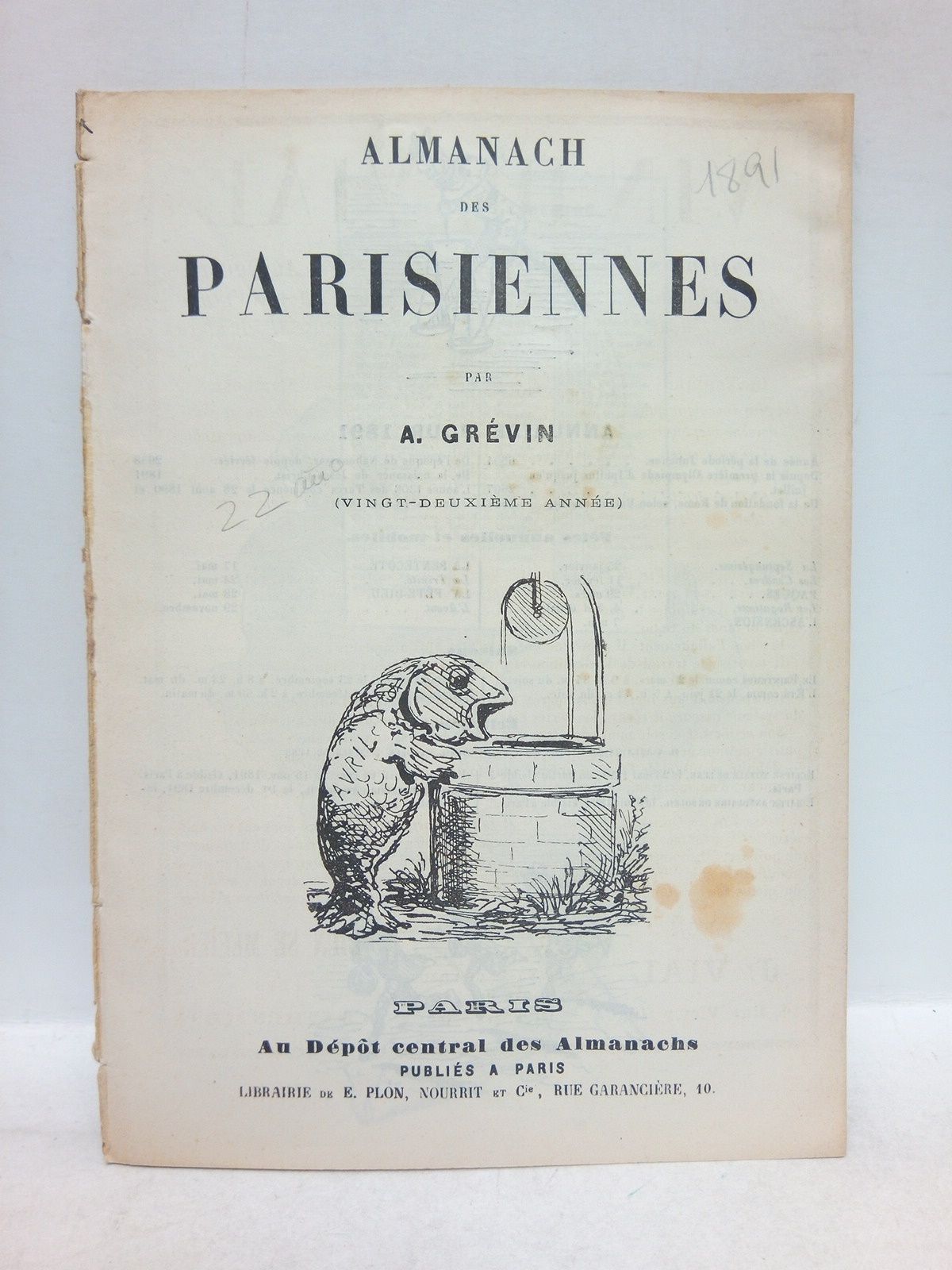 GREVIN, A. - Almanach des Parisiennes. (Vingt-deuxime anne)