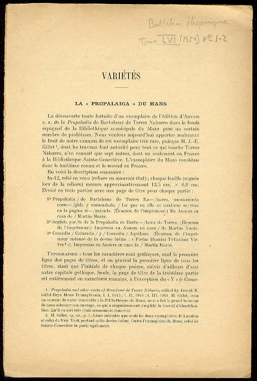 BERTHOLT, A. - VARIETES: La 