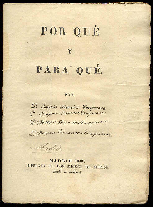 CAMPUZANO, Joaqun Francisco - Por que y para que