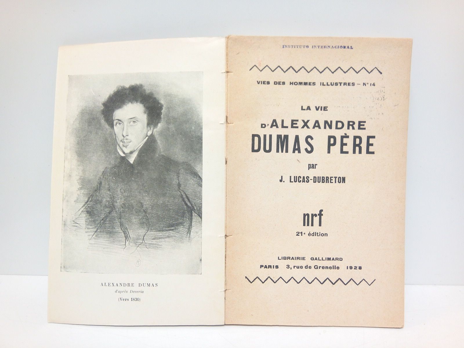 LUCAS-DUBRETON, J. - La vie d'Alexandre Dumas Pre