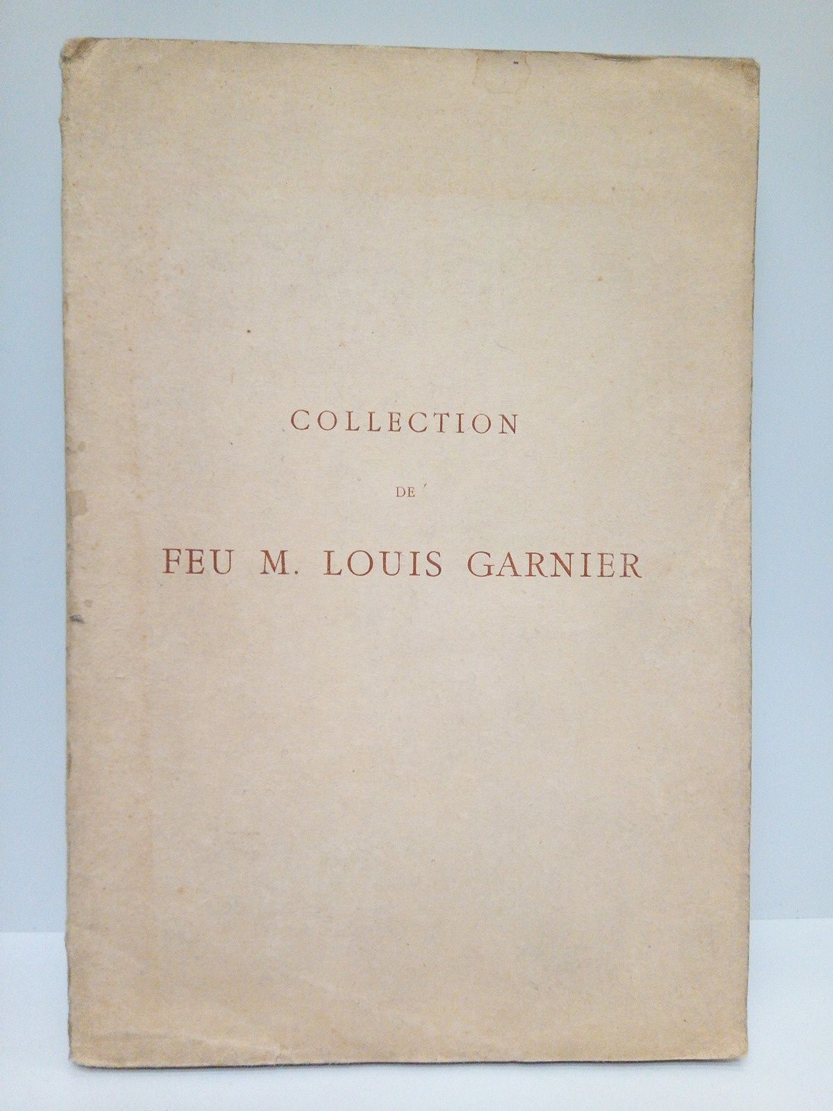 GARNIER, M. Louis (Collection) - Catalogue des Estampes Anciennes & Modernes. Principalement de l'Ecole Franaise du XVIII Sicle /  Oeuvres de Ph. L. Debucourt, de Ch. Meryon & de H. Daumier. Ballons, pices historiques, dessins. Composant la Collection de feu M. Louis Garnier. Dont la Vente, par suite de son dcs, aura lieu,  Paris, Hoter Drouot, Salle N. 7, du Lundi 25 au Samedi 30 Mars 1912,  2 heures prcises. Mr. Andr Desvouges, Commissaire-Priseur - M. Loys Delteil, graveur et expert. Exposition Publique le Dimanche 24 Mars 1912 de 2 heures  6 heures