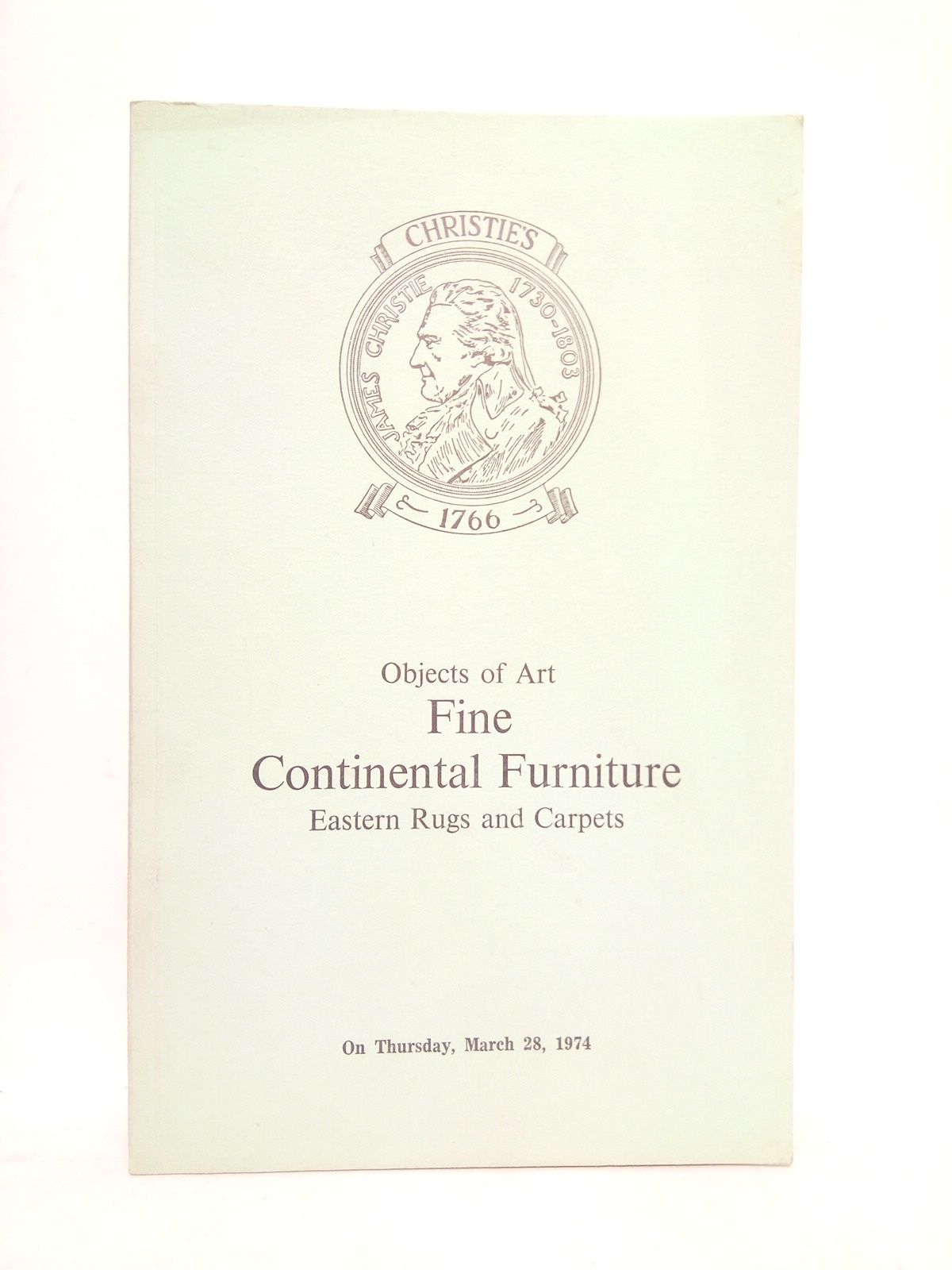 CHRISTIE, MANSON & WOODS LTD. - Objects of Art. Fine continental furniture. Eastern rugs and carpets. (Auction,March 28, 1874)