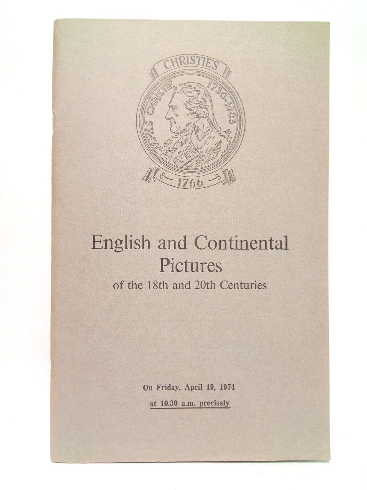 CHRISTIE, MANSON & WOODS LTD. - English and Continental Pictures of the 18th and 20th Centuries. (Auction on Friday, April 19, 1974)