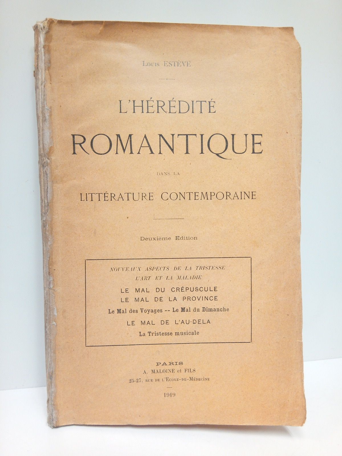 ESTEVE, Louis - L'hrdit romantique dans la littrature contemporaine