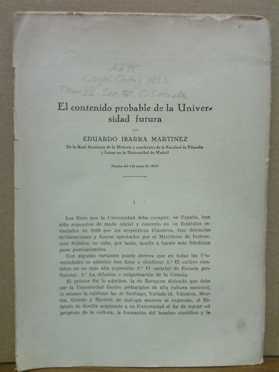 IBARRA MARTINEZ, Eduardo - El contenido probable de la Universidad futura