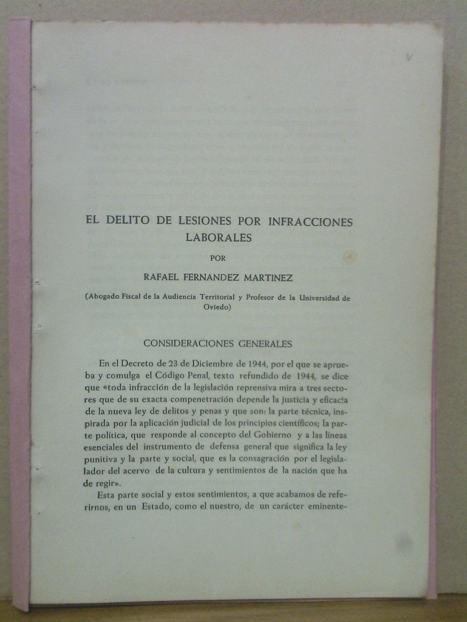 FERNANDEZ MARTINEZ, Rafael - El delito de lesiones por infracciones laborales