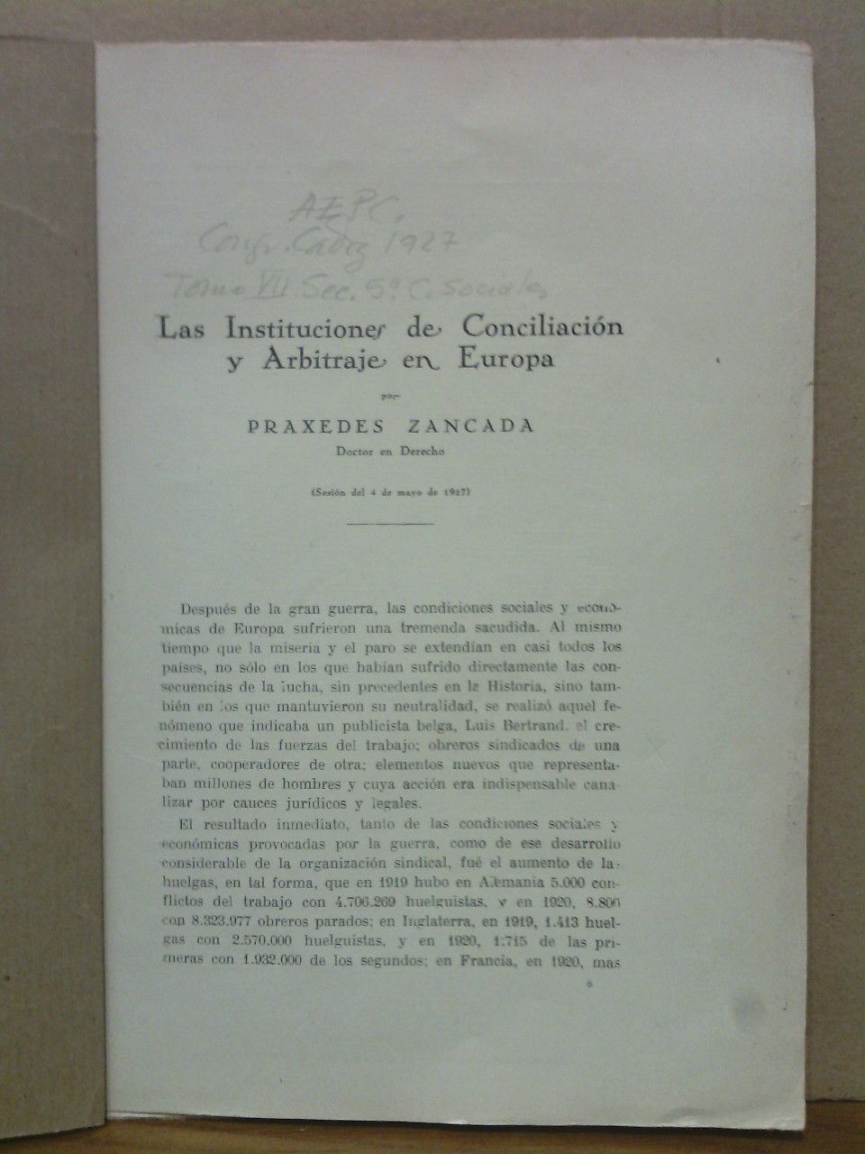 ZANCADA, Prxedes - Las Instituciones de Conciliacin y Arbitraje en Europa