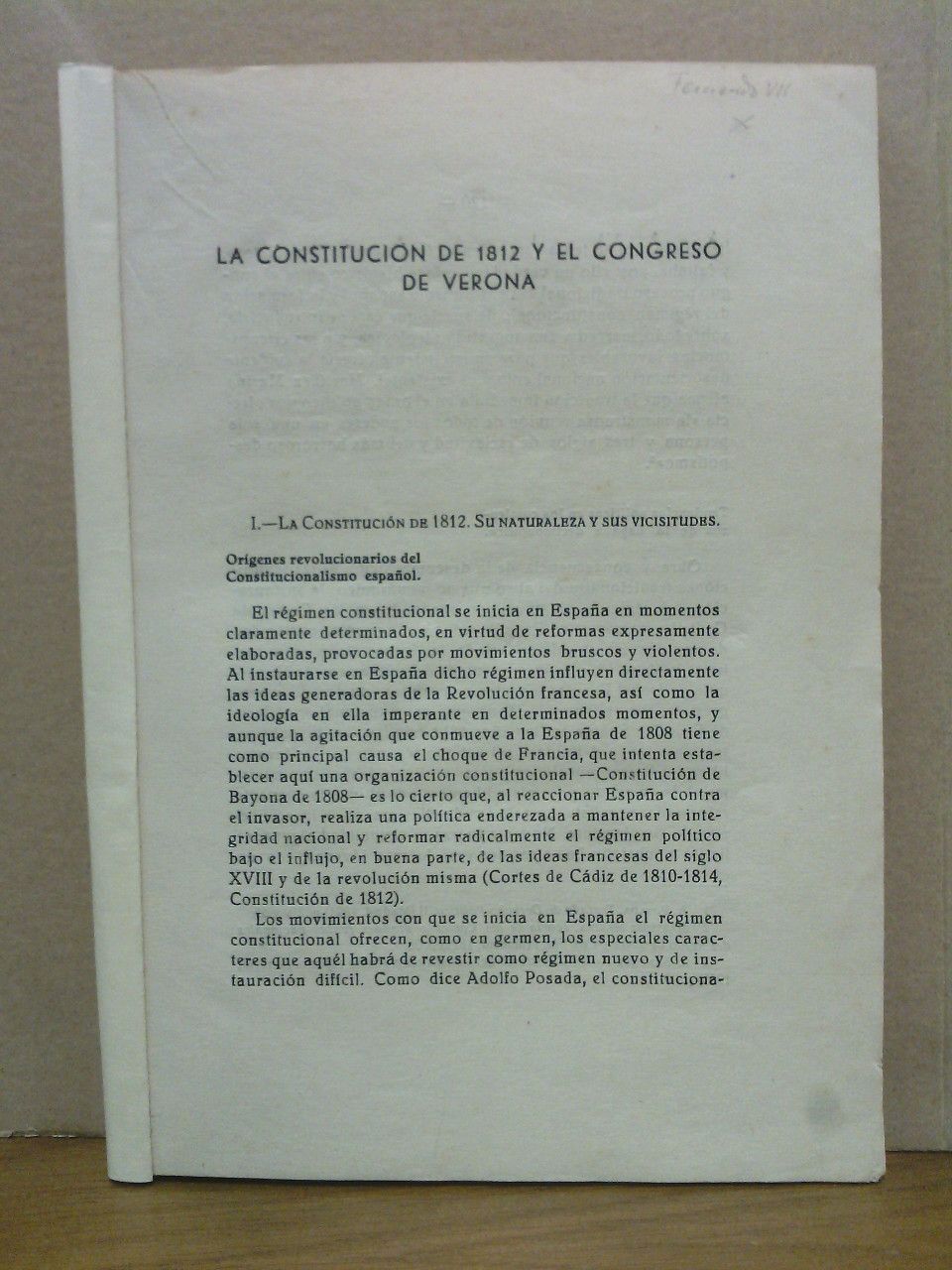 FERRANDO BADIA, Juan - La Constitucin de 1812 y el Congreso de Verona