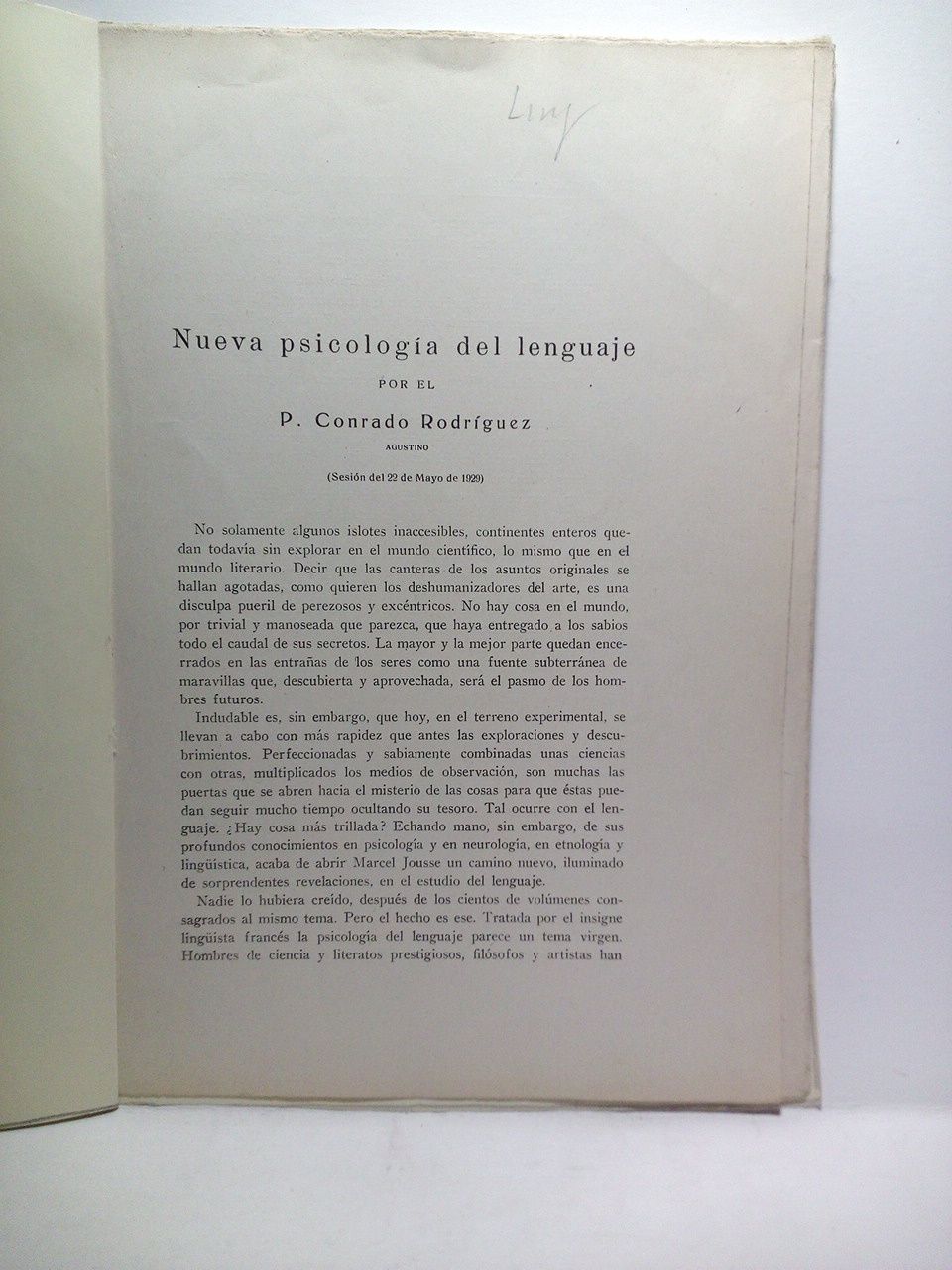 RODRIGUEZ, P. Conrado, Agustino - Nueva psicologa del lenguaje