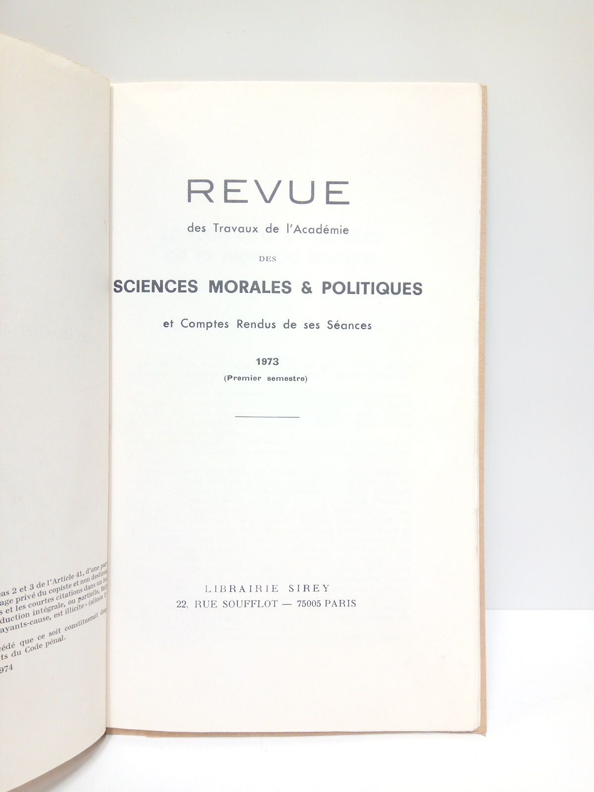 GOUHIER, Henri - Le troisime centenaire de la mort de Molire: Moliere et le thtre d'aujourd'hui /  Observations prsentes  la suite de la Communication de M. Henri Gouhier, par : M. Olivier Moreau-Nret; M. Pierre Olivier Lapie; M. Pierre Clarac; M. Louis Gabriel-Robinet; M. Etienne Souriau; M. Martial Gueroult; M. Victo-L. Tapi; M. Gabriel Marcel; M. Paul Bastid