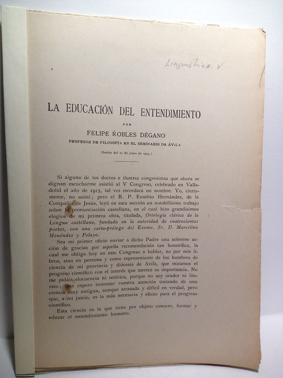 ROBLES DEGANO, Felipe - La educacin del entendimiento