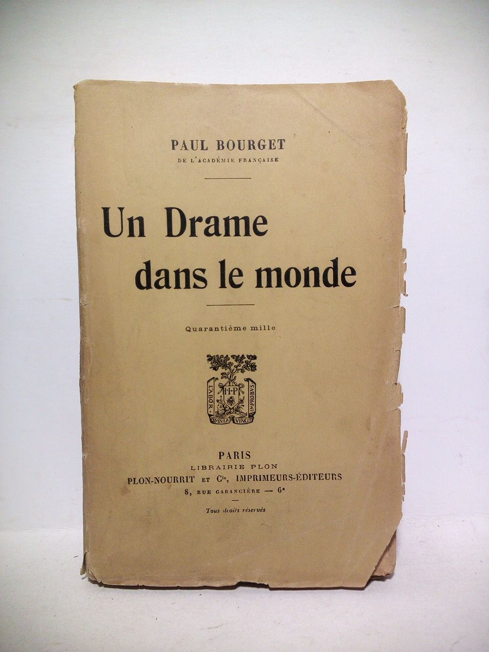 BOURGET, Paul - Un Drame dans le monde