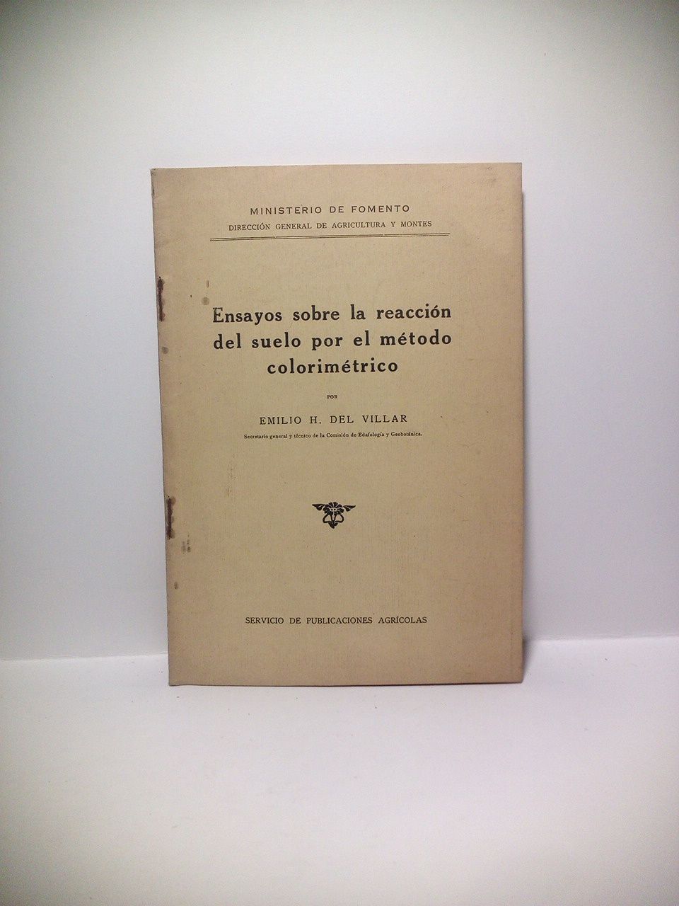 VILLAR, Emilio H. del - Ensayos sobre la reaccin del suelo por el mtodo colorimtrico
