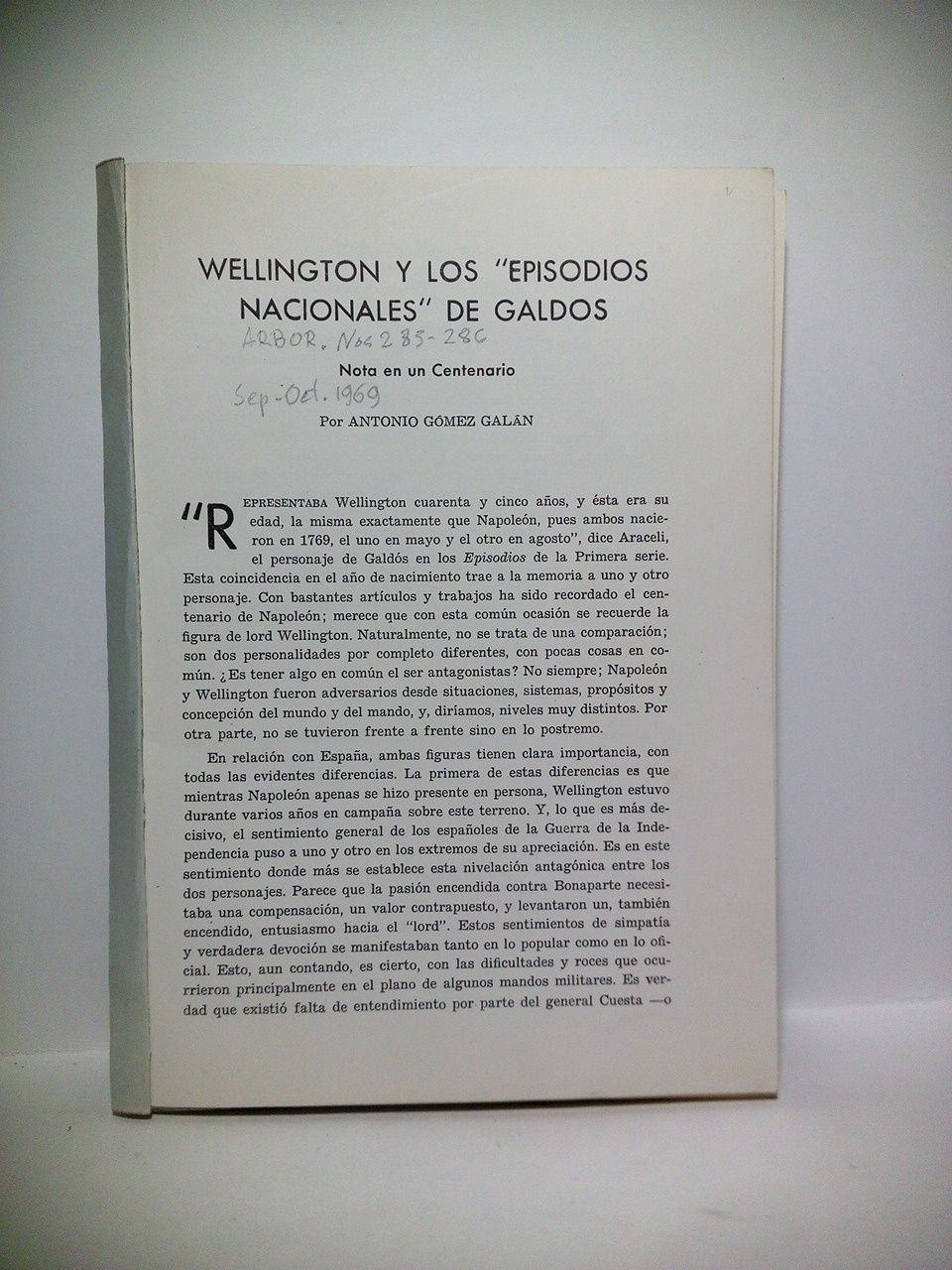 GOMEZ GALAN, Antonio - Wellington y los 