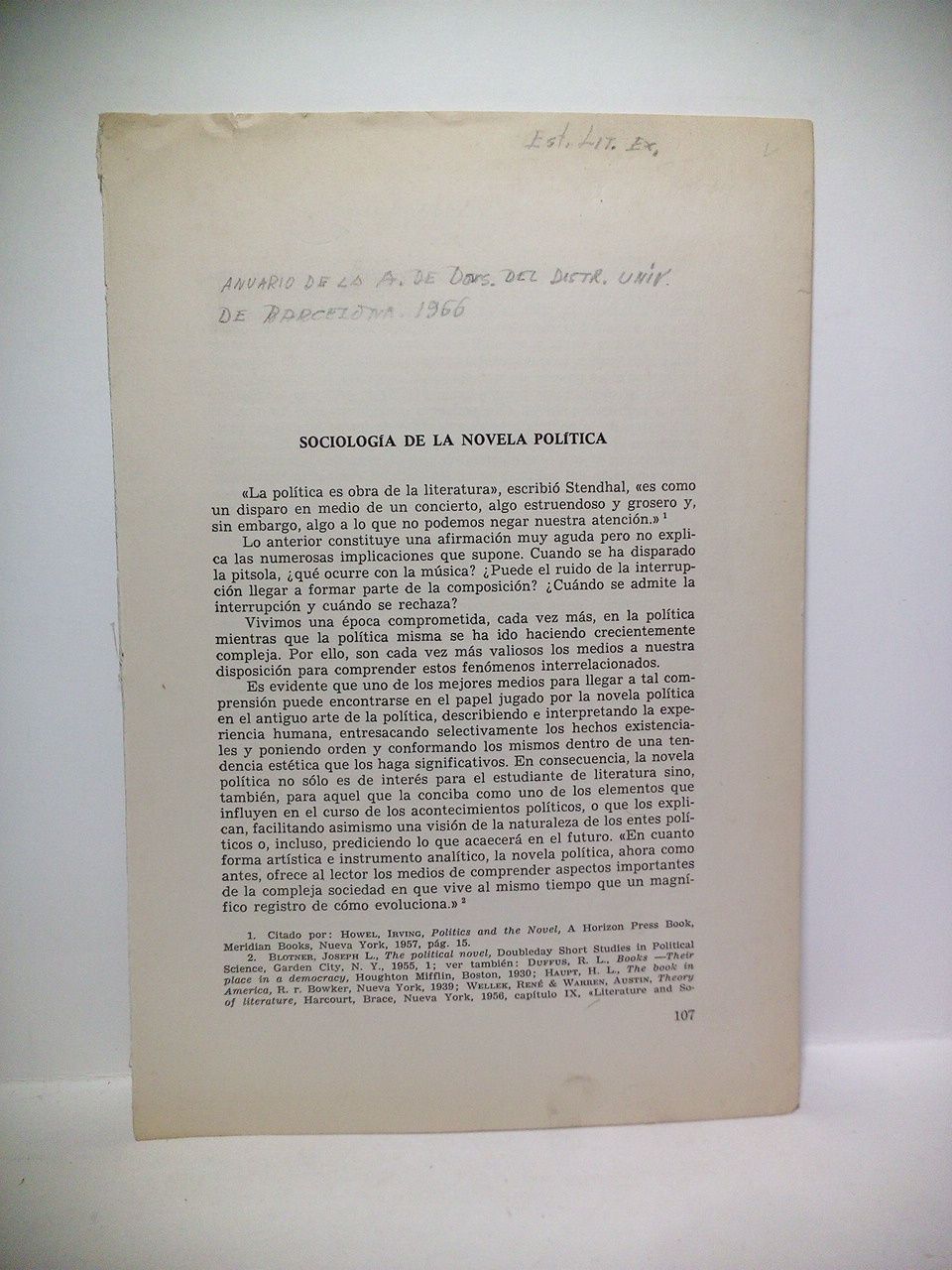 ROUCEK, Joseph S. - Sociologa de la novela poltica