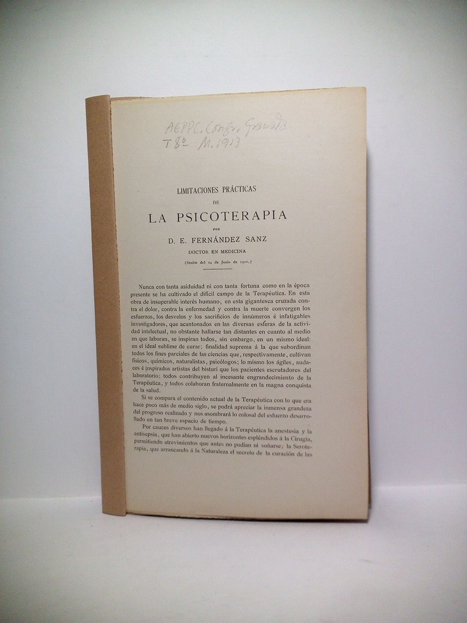 FERNANDEZ SANZ, D. E. - Limitaciones prcticas de la psicoterapia