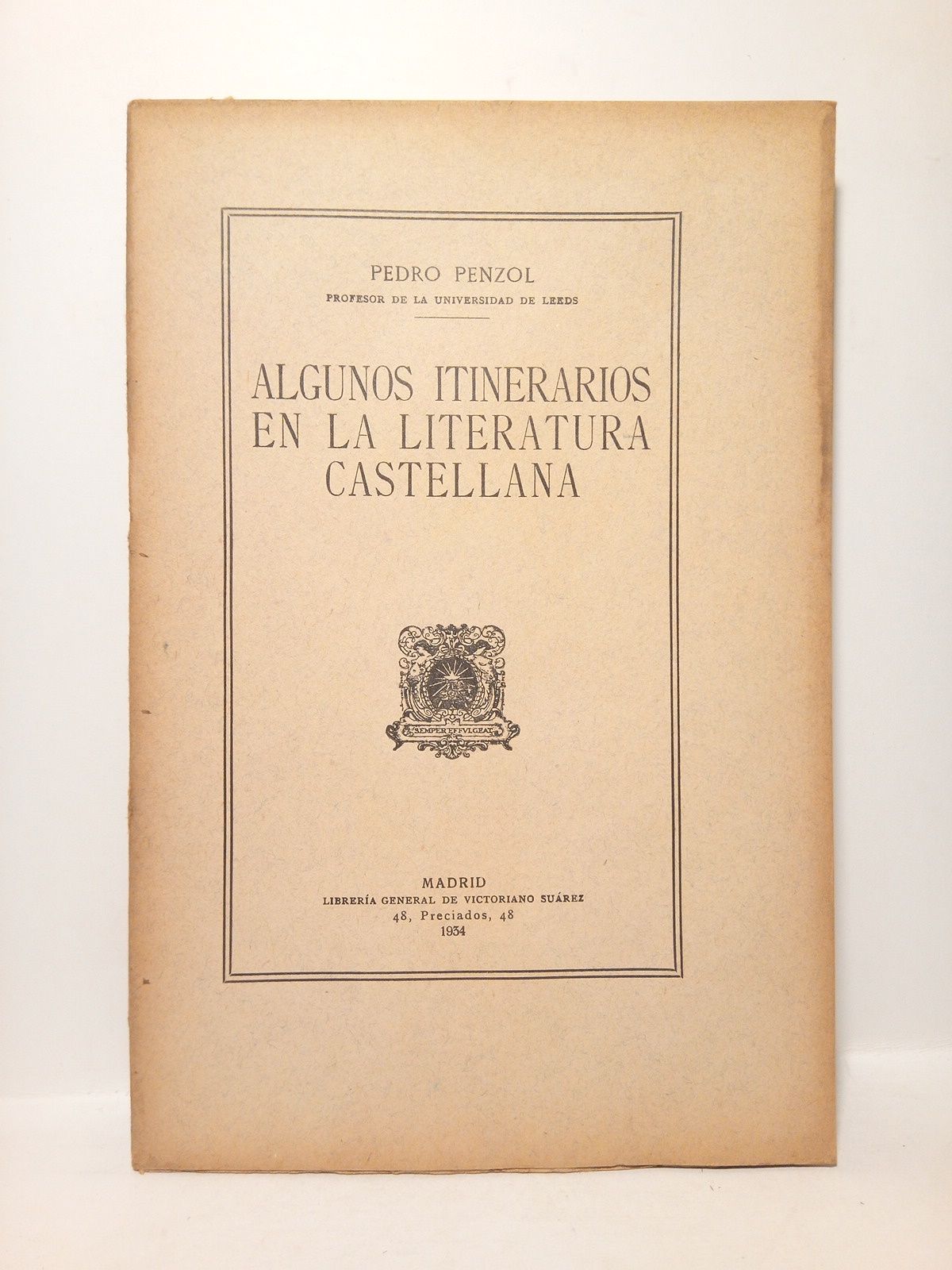 PENZOL, Pedro - Algunos itinerarios en la literatura castellana