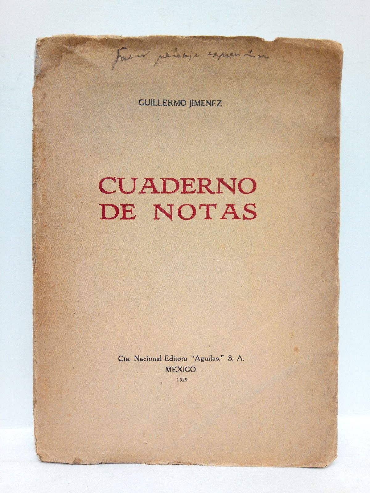 JIMENEZ, Guillermo [1891-1967] - Cuaderno de notas
