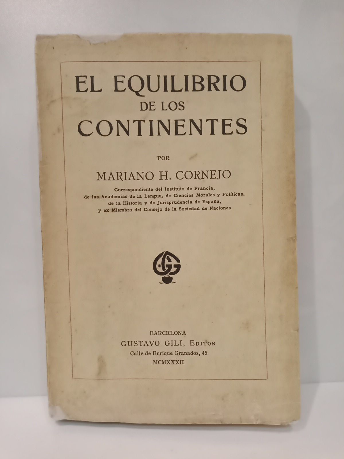 CORNEJO, Mariano H. - El equilibrio de los continentes
