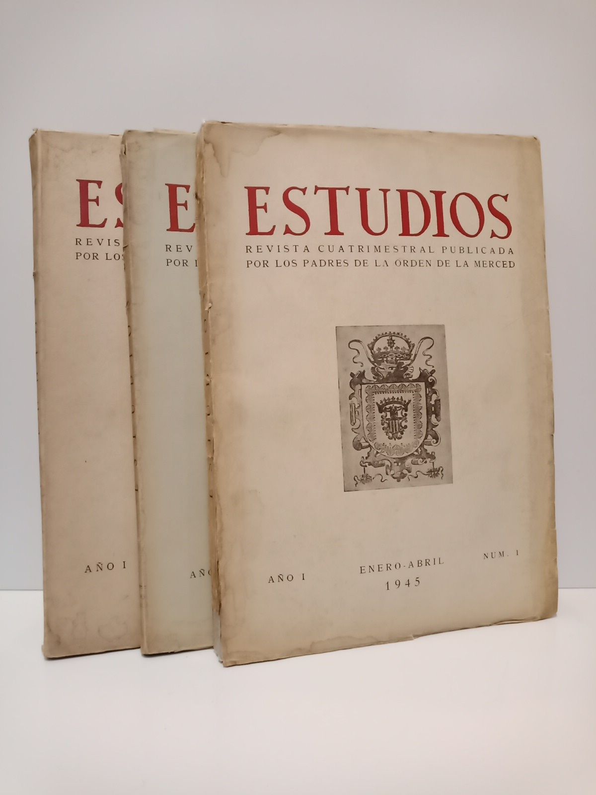 ESTUDIOS - Estudios. Revista cuatrimestral publicada por los padres de la Orden de la Merced. Nos. 1, 2 y 3 (primer ao completo)