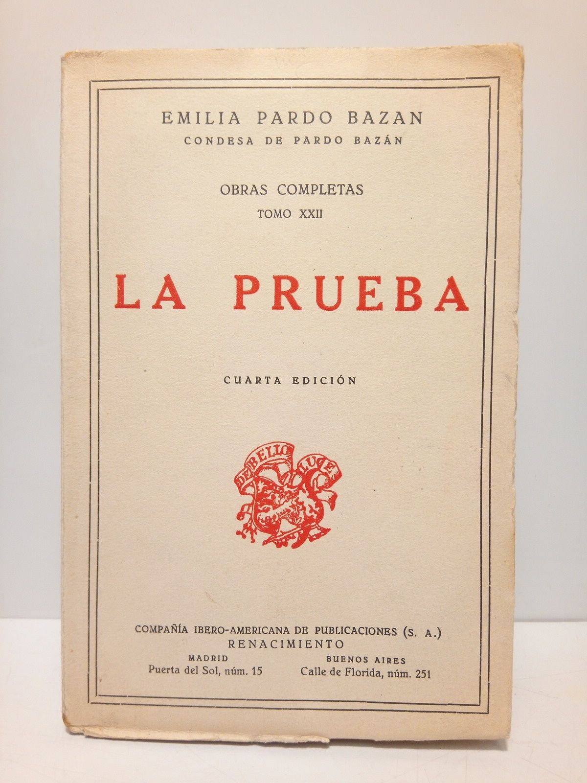 PARDO BAZAN, Emilia - La Prueba