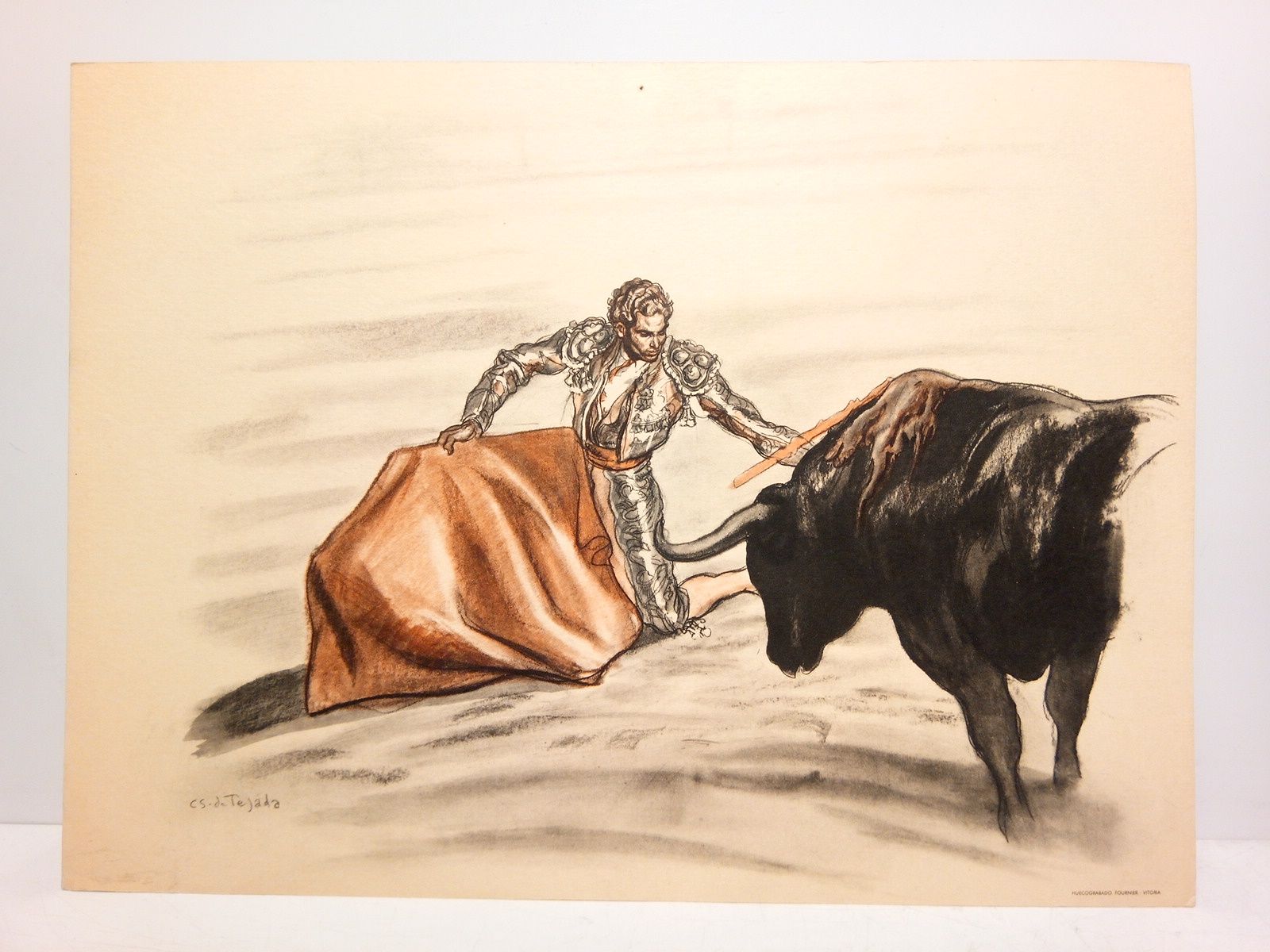 S. de TEJADA, C. [Carlos Sainz de Tejada] - Coleccin de 6 bellas pinturas representando escenas taurinas [Realizadas por 