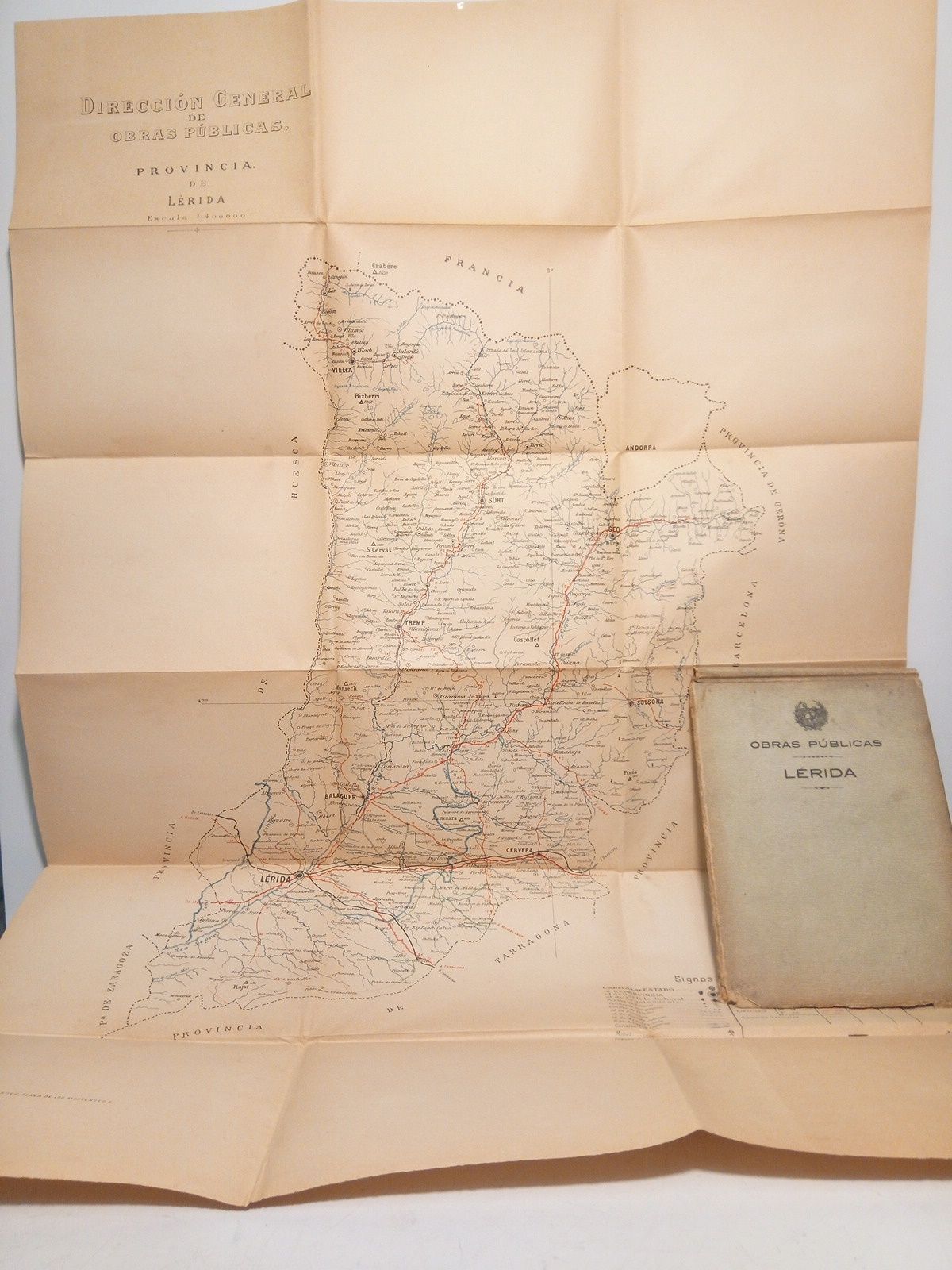 DIRECCION GENERAL DE OBRAS PUBLICAS - Provincia de Lrida [Mapa escala 1:400.000]