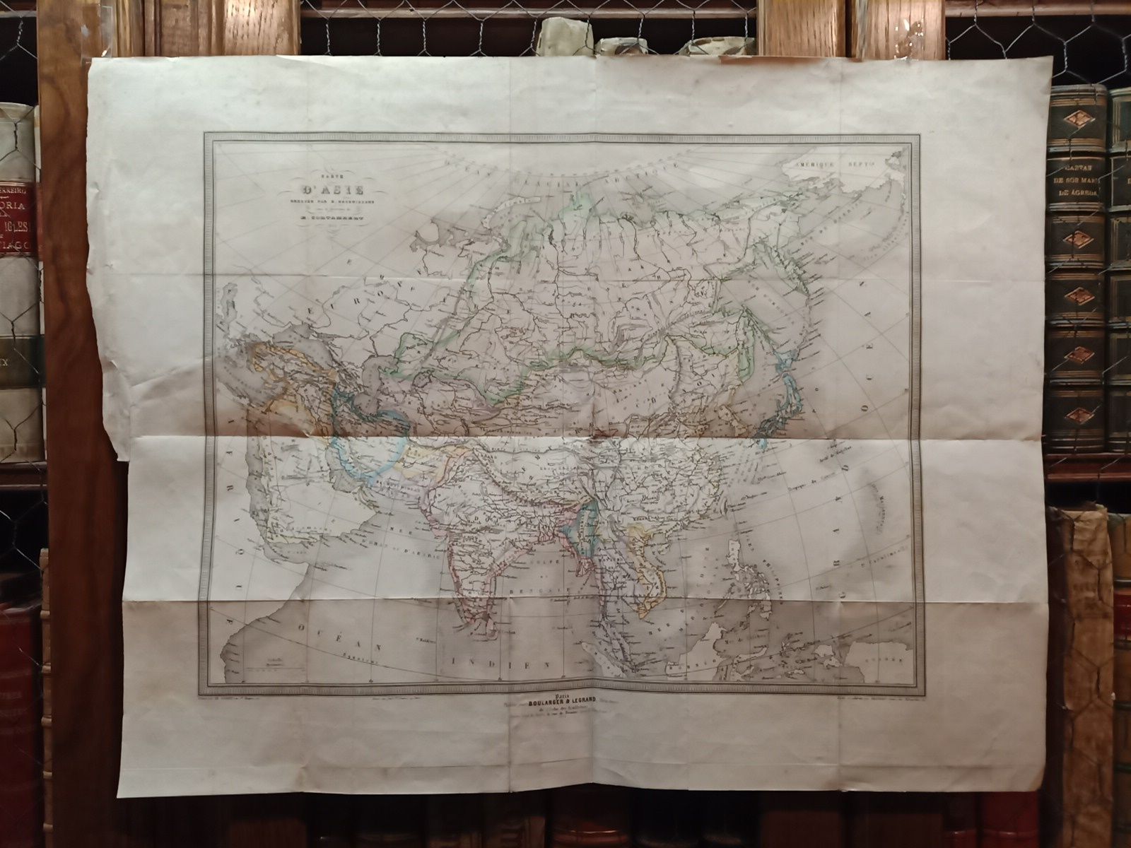 DEBUISSONS, E. - Carte D'ASIE /  Dresse par E. Debuissons, sous lam direction de E. Cortambert; Grave par Th. Gobert; Ecrite et colorie par Beaurain