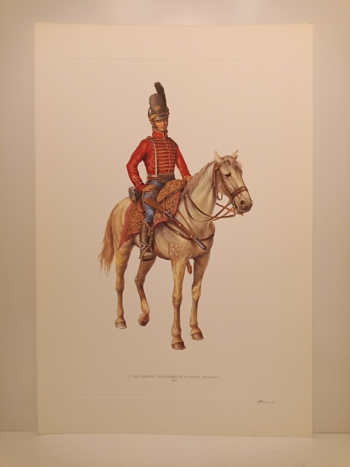 ROMAN, Jos Luis - Conjunto de seis litografas mostrando a soldados de diversos Regimientos de Caballera de las tropas de ultramar en la poca de los ataques ingleses al Virreinato del Ro de la Plata