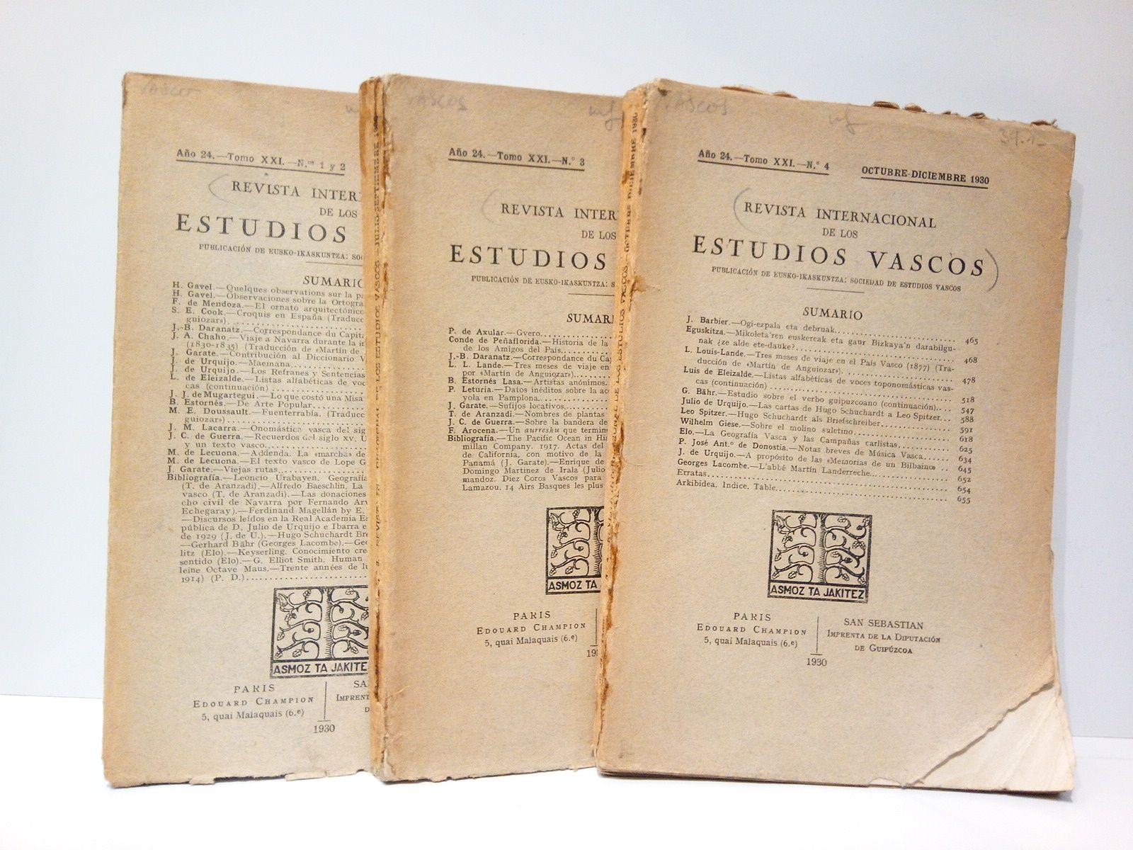 REVISTA INTERNACIONAL DE LOS ESTUDIOS VASCOS - Revista Internacional de los Estudios Vascos. Publicacin de Eusko-Ikaskuntza: Sociedad de Estudios Vascos