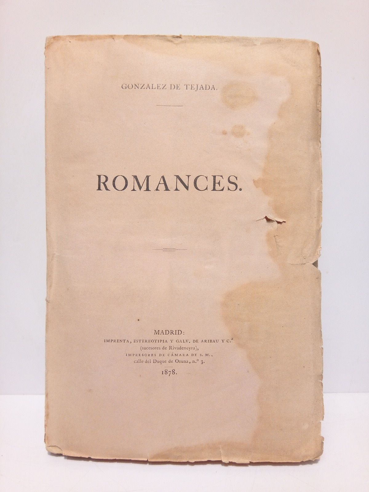 GONZALEZ DE TEJADA, Jos - Romances
