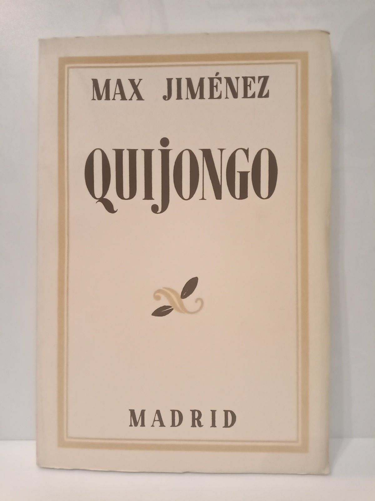 JIMENEZ, Max - Quijongo. [Poesas]